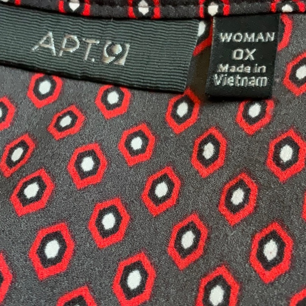 Apt. 9 Red Long Sleeve Casual Button Down Shirt Women’s Top Size 0X - Picture 7 of 12